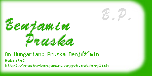 benjamin pruska business card